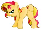  1girl anus ass cutie_mark female female_only female_unicorn friendship_is_magic horn looking_at_viewer my_little_pony nude pony presenting_hindquarters pussy solo standing sunset_shimmer sunset_shimmer_(eg) tail tail_aside unicorn white_background 