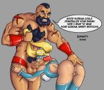  anus big_ass breasts capcom demien fingering grey_background hair huge_penis muscle penis pussy rainbow_mika scars simple_background single_breast street_fighter testicles text zangief 