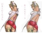 1girl armpits ashelia_b&#039;nargin_dalmasca ass before_and_after breasts female_only final_fantasy final_fantasy_xii hair lipstick scars sideboob simple_background white_background