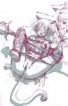  2girls animal_ears anus bdsm blush bondage bound branch_(artist) branch_(blackrabbits) cat_ears cat_tail choker closed_eyes final_fantasy final_fantasy_xi hair jewelry knife mithra monochrome multiple_girls necklace panties panty_pull pussy red_hair restrained sketch smirk spread_legs staff tail tears uncensored underwear 