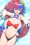  1girl 1girl 1girl absurd_res adapted_costume alear_(female)_(fire_emblem) alear_(female)_(seaside_dragon)_(fire_emblem) alear_(fire_emblem) alluring alternate_costume alternate_hairstyle big_breasts bikini black_bikini black_swimsuit blue_eyes blue_hair cleavage crossed_bangs female_only fire_emblem fire_emblem_engage fire_emblem_heroes halterneck heterochromia high_res long_hair lying multicolored_clothes multicolored_hair nintendo official_alternate_costume official_alternate_hairstyle on_back patty_ojisan ponytail red_bikini red_eyes red_hair red_swimsuit split-color_hair swimsuit two-tone_hair very_long_hair water white_bikini white_swimsuit 