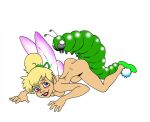  ass ass_up beastiality blonde blonde_hair blue_eyes blush breasts caterpillar disney doggy_position doggystyle fairy fairy_wings from_behind insect nude peter_pan tinker_bell uncensored white_background wings 