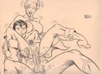 big_breasts big_penis breasts clark_kent cousins cum dc_comics girl_on_top happy_sex incest laugh laughing_sex lipstick monochrome nipples penis power_girl reverse_cowgirl_position rob_durham superman superman_(series) testicle vaginal