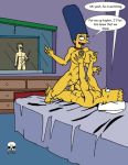  bart_simpson bed blush breast_grab breasts cowgirl_position cum cumshot incest marge_simpson masturbation middle_finger ned_flanders nude pussy smile the_fear the_simpsons voyeur watching yellow_skin 