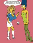 big_breasts boots breasts cleavage collar marge_simpson mindy_simmons small_breasts the_fear the_simpsons yellow_skin 