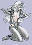  black_cat breasts erect_nipples felicia_hardy marvel nipples small_breasts spider-man_(series) undressing unzipped will_meugniot 