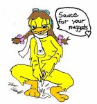  avian bird birdie birdie_the_early_bird goggles mcdonald&#039;s scarf white_background yellow_fur 
