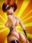  1girl ass big_ass breasts bubble_butt caucasian dat_ass disney elastigirl elbow_gloves eye_mask from_behind gloves helen_parr izhardraws looking_at_viewer looking_back mask milf nude parted_lips pawg red_hair round_ass sexy sideboob slut standing stockings the_incredibles thick thick_ass thick_thighs thigh_high_boots wide_hips 