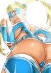  1girl blonde_hair blue_eyes dat_ass huge_ass long_hair looking_at_viewer masked non-nude rainbow_mika revealing_clothes street_fighter thong 