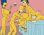  bart_simpson bed big_breasts breasts brother_and_sister cum cum_in_mouth cum_in_orifice handcuffs incest lisa_simpson marge_simpson milhouse_van_houten missionary nude pearls smile spitroast the_fear the_simpsons tongue vacuum_suck yellow_skin 