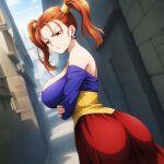 1girl ai_generated big_breasts breasts brown_eyes cleavage clothed_female coffee_ai dragon_quest dragon_quest_viii female_focus high_res jessica_albert long_hair patreon patreon_reward red_hair solo_female stable_diffusion tagme teen twin_tails video_game_character video_game_franchise