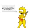  big_breasts dildo implied_incest inviting_incest large_areolae lisa_simpson lisalover swimsuit the_simpsons 