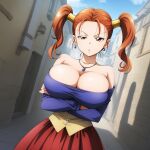 1girl ai_generated big_breasts breasts brown_eyes cleavage clothed_female dragon_quest dragon_quest_viii female_focus high_res jessica_albert long_hair patreon patreon_paid patreon_reward red_hair solo_female stable_diffusion tagme teen twin_tails video_game_character video_game_franchise