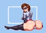  1girl anus ass big_ass big_breasts brown_hair cameltoe disney elastigirl female_only helen_parr leotard partially_visible_anus partially_visible_vulva pixar rizdraws sideboob solo_female spread_legs superheroine the_incredibles the_incredibles_2 thighhigh_boots thighhighs tight_clothing 
