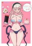 1boy 1girl alluring alternate_costume ass_visible_through_thighs bikini cake cleavage corrin_(fire_emblem) corrin_(fire_emblem)_(female) corrin_(summer)_(fire_emblem)_(female) english_text female_focus fire_emblem fire_emblem_cipher fire_emblem_fates fire_emblem_heroes food kiran_(fire_emblem) kiran_(fire_emblem)_(male) male nintendo nintendo_switch official_alternate_costume one_eye_closed open_mouth raydango shell_bikini sideboob solo_focus swimsuit take_your_pick text under_boob