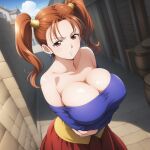 1girl ai_generated big_breasts breasts brown_eyes cleavage clothed_female dragon_quest dragon_quest_viii female_focus high_res jessica_albert long_hair patreon patreon_reward red_hair solo_female stable_diffusion tagme teen twin_tails video_game_character video_game_franchise