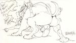  1boy 1girl 2006 beauty_and_the_beast disney drawing large_penis missionary monochrome penis princess_belle the_beast vaginal wolfwood 