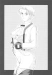  art_of_fighting bowtie breasts gloves king_(snk) monochrome pants_down pubic_hair saigado snk 