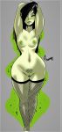  arms_behind_head breasts digitalhtoy disney fishnets kim_possible nipples nude shaved_pussy shego thighs 