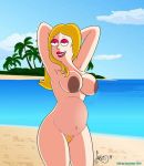  american_dad beach big_breasts edit francine_smith implied_incest incest_child large_areolae lisalover pregnant pregnant_belly pubic_hair quest tropical 