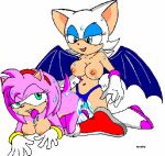  amy_rose ass breasts doggystyle erect_nipples from_behind huge_breasts nipples nude pussy_juice rouge_the_bat sega sonic_(series) sonic_team sonic_x strap-on vaginal 