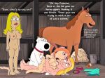american_dad anal beastiality brian_griffin cowgirl_position crossover doggy_position double_penetration family_guy francine_smith horatio_(family_guy) horsecock infidelity lois_griffin nudity stan_smith vaginal