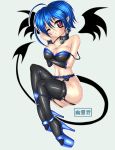 1girl bat_wings blue_hair female_only succubus thigh_high_boots yuureikun zeia_(neolucky)