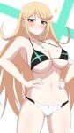  1girl 1girl 1girl alluring big_breasts bikini blonde_hair core_crystal female_only hello_pty mythra nintendo swimsuit tagme under_boob xenoblade_(series) xenoblade_chronicles_2 yellow_eyes 