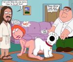  beastiality brian_griffin family_guy fellatio infidelity jesus knotted_penis lois_griffin peter_griffin 