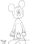 1girl akun anthro disney foreskin fur furry long_foreskin male male_only mickey_mouse mouse nude penis rodent shoes standing uncut unretracted_foreskin white_background