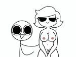 breasts naked_female nude pink_nipples white_background white_skin xiaro