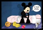  1boy 1girl anthro color disney front_view fur furry furry_only kryptoon male male_only mickey_mouse mouse penis sitting tagme text 