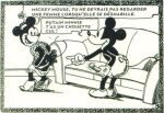  1930s 1boy 1girl 1girl artist_request ass black_border black_fur comic compression_artifacts disney erect_penis erection french_text from_behind fur furry furry_only high_heels imminent_sex looking_back male mickey_mouse minnie_mouse monochrome mouse panties penis penis_out pointing shirtless shorts sofa source_request straight tail text tijuana_bible topless undressing vintage what 