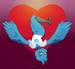  1girl anthro bird heart heart_bed hound_wolf shirt small_breasts tweetfur twitter 