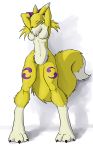  1_anthro 1_female 1_female_anthro 1_girl 3_toes anthro anthro_canine anthro_fox anthro_vixen arm_warmers arms_above_head breasts canine chest_tuft closed_eyes detached_sleeves digimon featureless_crotch female female_anthro female_anthro_fox female_renamon fox fur furry nude renamon shadow solo standing tail toei_animation vixen white_fur wide_hips yellow_fur yin_yang zombiecat zombiecat_(artist) 