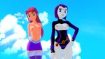 1girl 2_girls 3d 3d_(artwork) breasts breasts_out butts69420 dc_comics exposed_breasts female_only high_res illusion_soft koikatsu nipples older older_female raven_(dc) starfire teen_titans young_adult young_adult_woman