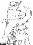 ass butt deadjackal deadjackal_(artist) female freely_redistributable furry looking_at_viewer motorcycle original original_character pussy raised_tail solo tail