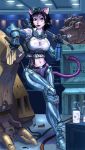  breasts exo-suit exoskeleton feline female furry goggles mecha mechanic ravenbren23_(artist) solo torn_clothing unconvincing_armour wrench 