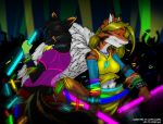 canine closed_eyes clothing club collar dancing female fox furry glowing glowstick rave raver strype tail wings