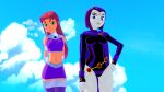 1girl 2_girls 3d 3d_(artwork) butts69420 dc_comics female_only high_res illusion_soft koikatsu older older_female raven_(dc) sfw starfire teen_titans young_adult young_adult_woman