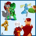  amber_eyes bear bottomless cervine cub doodle face_markings female flaky flashing flippy green_eyes happy_tree_friends high_res kurty licking looking_at_each_other male mel_the_hybrid military moose nude o_o open_shirt robe sleeping thinking tongue toony 