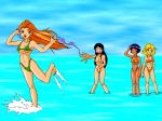 1024x768 alex_(totally_spies) beach bikini black_hair blonde_hair blue_eyes breasts cleavage closed_eyes clover_(totally_spies) cover_up dark_skin embarrassing green_eyes long_hair mandy_(totally_spies) mandy_luxe nude older older_female orange_hair prank purple_eyes sam_(totally_spies) short_hair smile toes totally_spies water young_adult young_adult_female young_adult_woman zentron