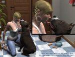 3d becca_(gt_productions) daughter dog female feral gt_productions human kissing kneeling max_(gt_productions) original original_character rachel_(gt_productions) zoophilia