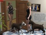 3d beastiality becca_(gt_productions) daughter dog female feral gt_productions human indoors kissing kneeling male max_(gt_productions) milf original original_character rachel_(gt_productions) zoophilia