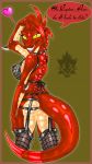  ass breasts dinosaur erect_nipples garter_belt heart looking_back nipples red_eyes reptile scaley scalie shiny shiny_skin smile solo stockings 