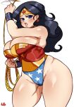  1girl 1girl big_breasts big_breasts breasts cleavage dc_comics dc_comics diana_prince female_only lightsource looking_at_viewer thick_thighs wonder_woman wonder_woman_(series) 