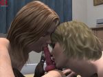3d becca_(gt_productions) daughter dog female feral gt_productions human kissing kneeling max_(gt_productions) original original_character rachel_(gt_productions) zoophilia