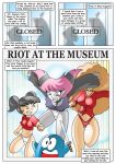 angry black_hair bloo blooregard blue_eyes comic cover_page crossover dc_comics embarrassing foster&#039;s_home_for_imaginary_friends jinx kimiko_tohomiko orange_hair panties pink_eyes pink_hair powerpuff_girls red_hair red_panties redhead riot_at_the_museum teen_titans wardrobe_malfunction x^j^kny x^j^kny_(artist)