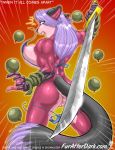 bikini embarrassing fox furry looking_back muscle showkaizer_(artist) sword wardrobe_malfunction weapon 