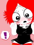  blush isuzu_(artist) pink_background red_hair rip ruby_gloom ruby_gloom_(character) 